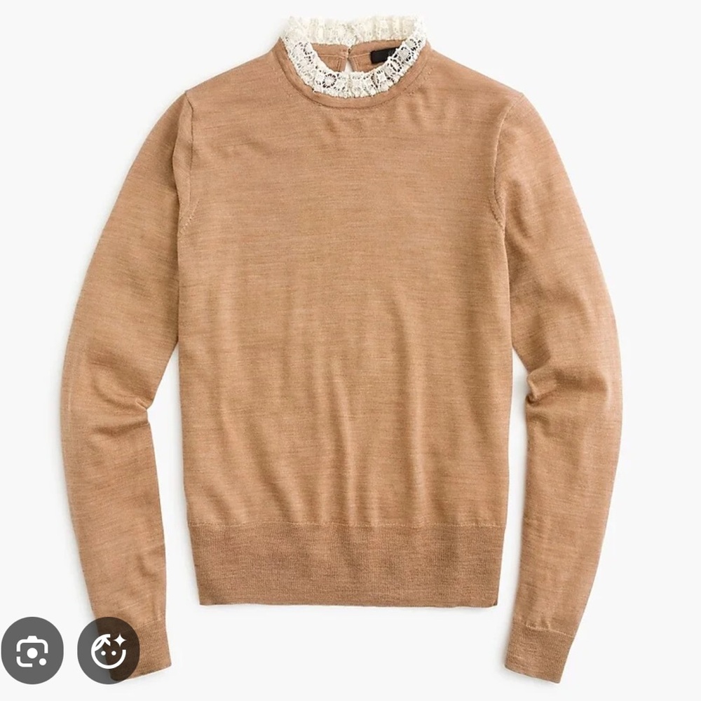 J. Crew Lace Collar Tippi Sweater